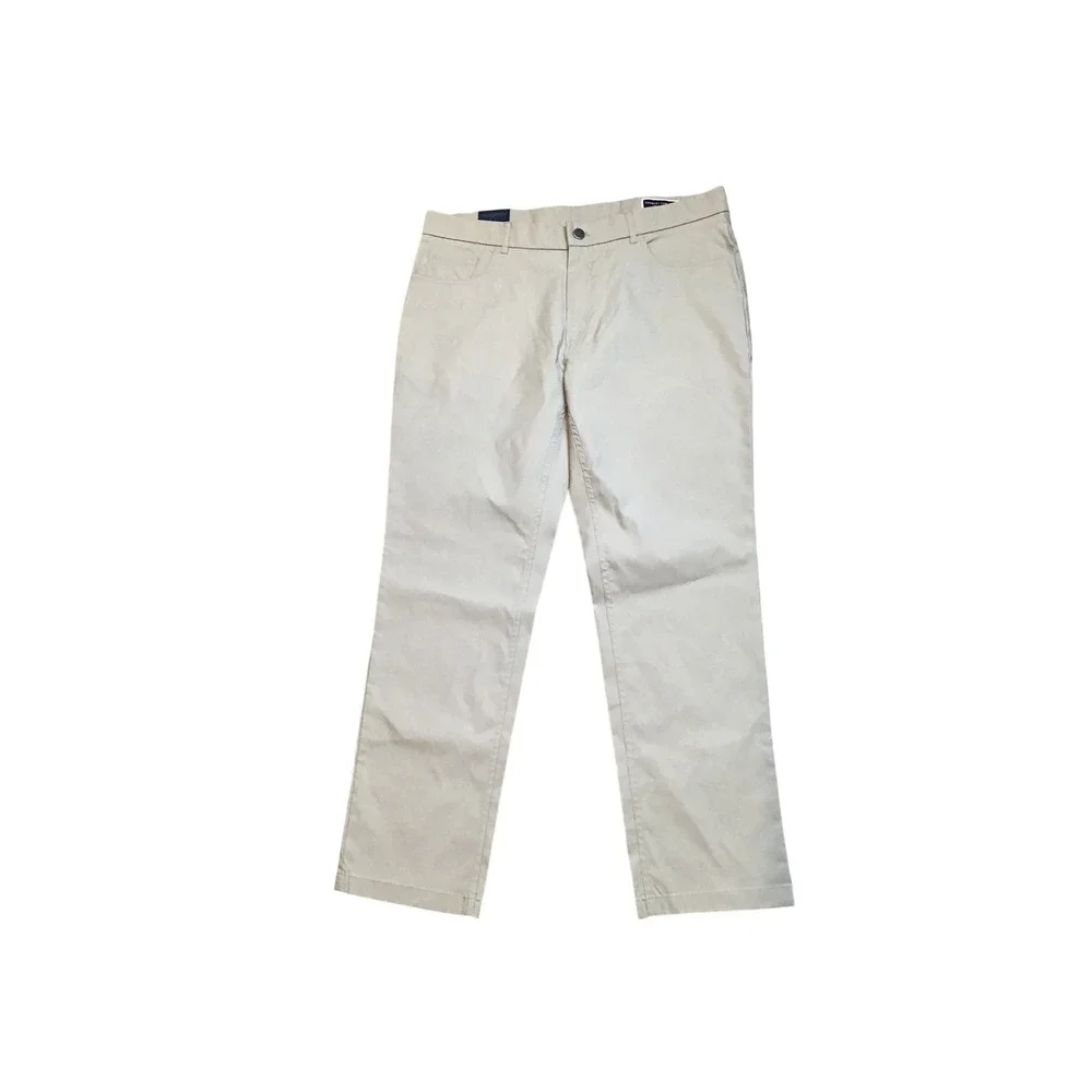 Charles Tyrwhitt Men's Limestone Performance Slim 5 Pocket Trouser Size 36W NWT